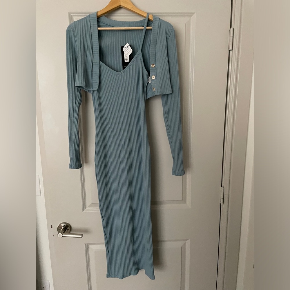 COPY - NWT FASHION NOVA Hayden Ribbed Midi Dress Set - Medium - Picture 14 of 16
